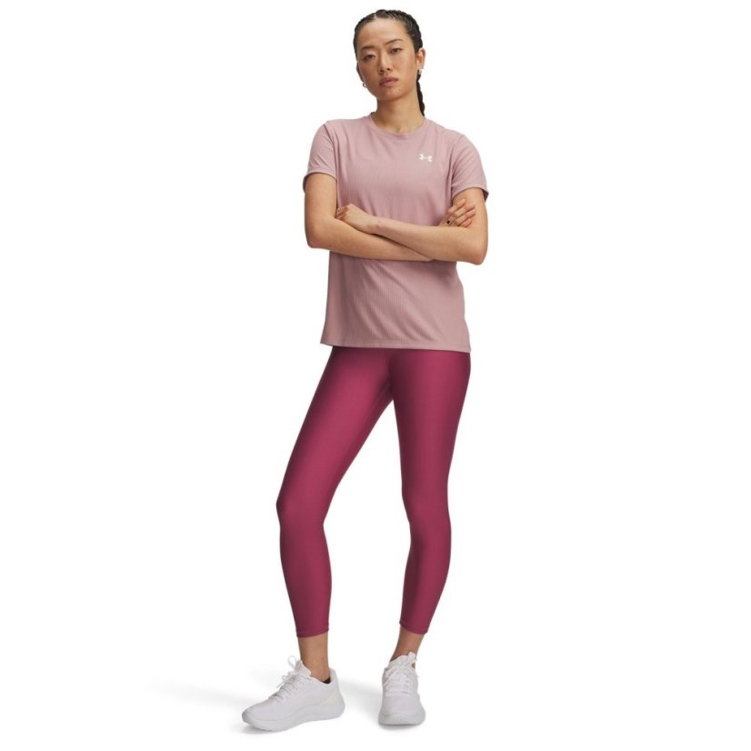 Under Armour Tech No-Slip Waistband Ankle Leggings Womens Fuchsia Dusk