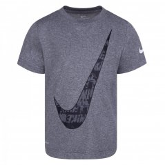 Nike Text Swoosh T-Shirt Infant Boys Grey/Black