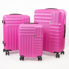 Pierre Cardin Soleil Hard Shell Suitcase Medium Wheeled Luggage Pink