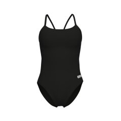 Arena Womens Solid Lace Back Swimsuit Black/White