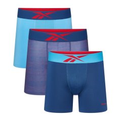 Reebok Mens 3 pack Trunks Muir Blue/Print