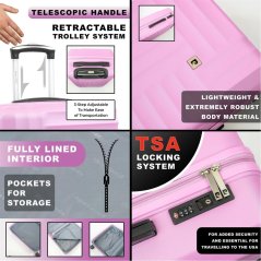 Pierre Cardin Soleil Hard Shell Cabin Suitcase Small Luggage Fondant Pink