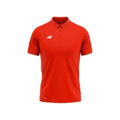 New Balance Men's Short-Sleeve Cricket Polo Shirt Red Pepper