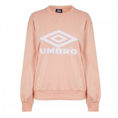 Umbro Umbro Womens Logo Crew Sweater Pink/White