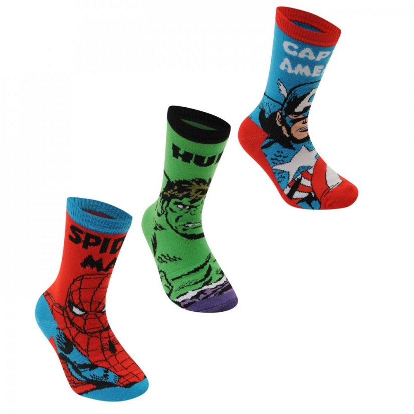 Character 3 Pack Crew Socks Infants Marvel