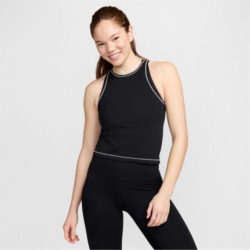 Nike One Fitted Women's Dri-FIT Ribbed Tank Top Black