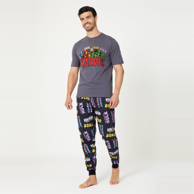 Character Mens Marvel Short Sleeve Pj Set Marvel