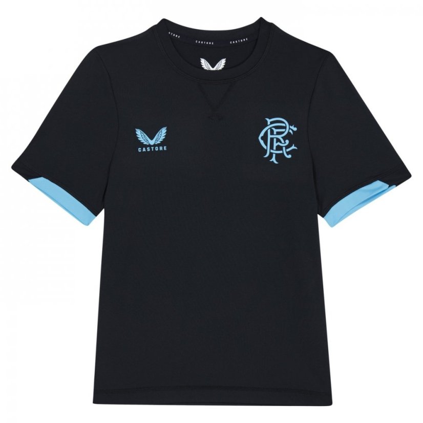 Castore Rangers Travel T-shirt 2023 2024 Juniors Black