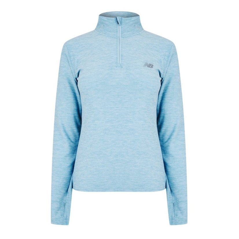 New Balance Running Space Dye Quarter Zip Blue