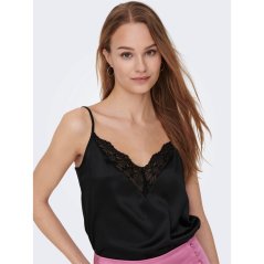 Only Women's Victoria Lace Woven Cami Vest Black