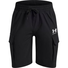 Under Armour UA Vibe Woven Boys Cargo Shorts Black/White