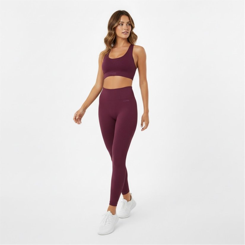 USA Pro UP Seamless Crop Sports Bra Dark Cherry