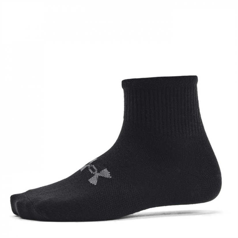 Under Armour Armour Ua Essential 3pk Qtr Yth Trainer Sock Unisex Kids Black