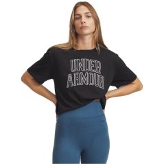 Under Armour Women's Varsity Oversized T-Shirt Black/White