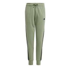 adidas Future Icons 3-Stripes Cotton Tracksuit Bottoms Juniors Tent Green