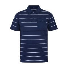 Giorgio Men's Stripe Short-Sleeve Polo Shirt Navy/White