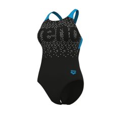 Arena Womens Painterly Swim Pro Back Swimsuit Black-Turquoise