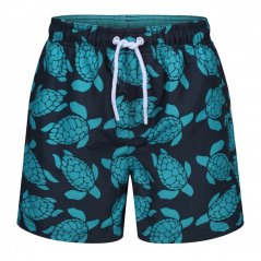 Ript Turtle Print Swim Shorts Boys Navy/Turquiose