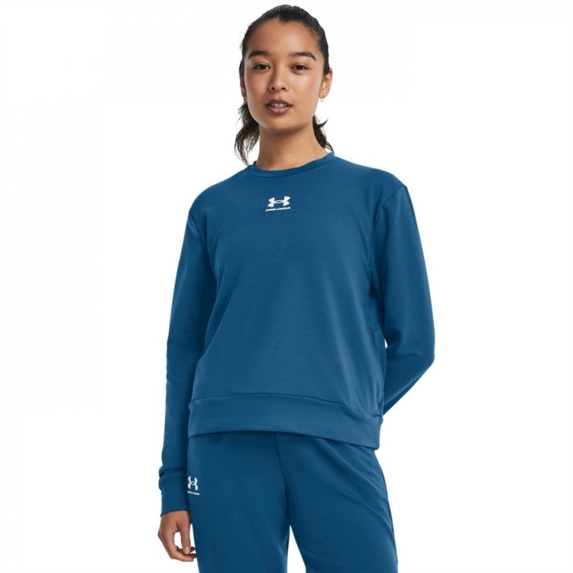 Under Armour Rival Terry Crew Sweatshirt Womens Blue