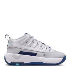 Air Jordan Kids' Max Aura Basketball Trainers White/Plat-Blu