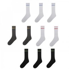Donnay 10 Pack Crew Socks Plus Size Mens Bright Asst