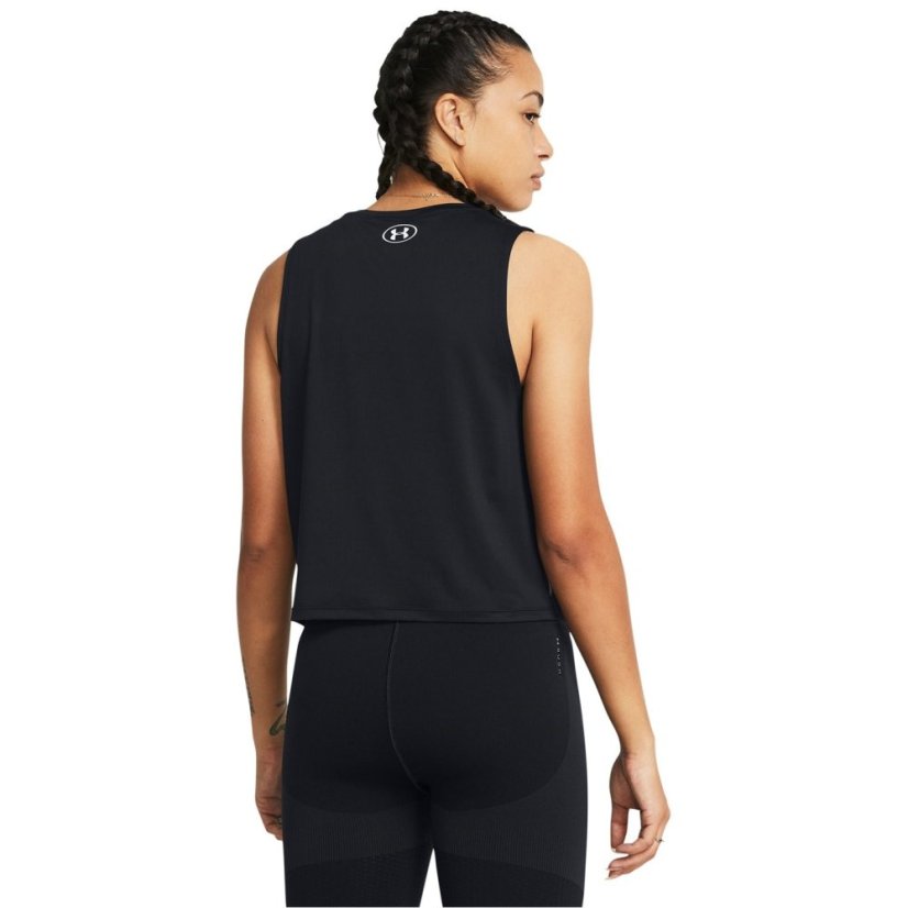 Under Armour Women's Vanish Energy Cropped Performance Gym Vest Black/White