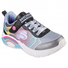 Skechers Lighted Rainbow Gore & Strap W Glit Low-Top Trainers Girls Black/Multi