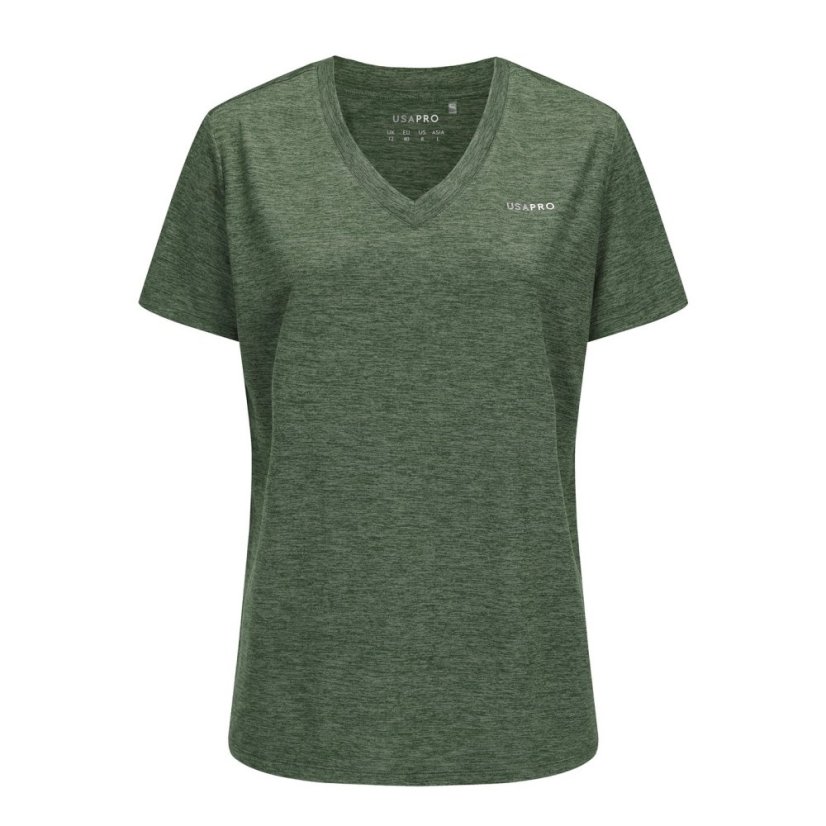 USA Pro The USA Pro Tech V Tee Ladies Forest Green