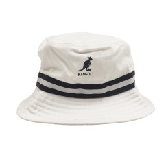 Kangol Stripe Bucket Hat White