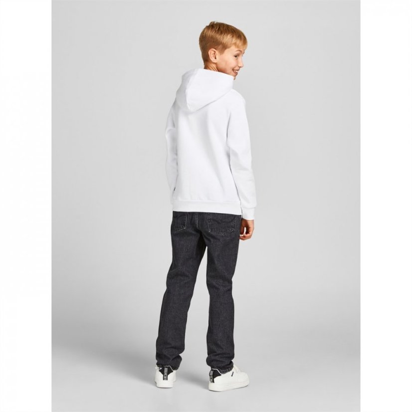 Jack and Jones Corp Logo Hoodie Junior Boys White