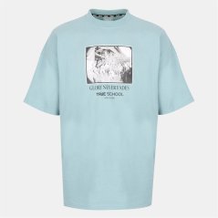 Everlast Men's D Print Cotton Short Sleeve T-Shirt Blue