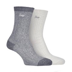 Jeep 2 Pack Super Soft Boot Socks Ladies Slate/Grey