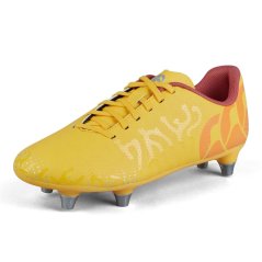 Canterbury Speed Team Junior Soft Ground Rugby Boots Ylw/Ornge/Red