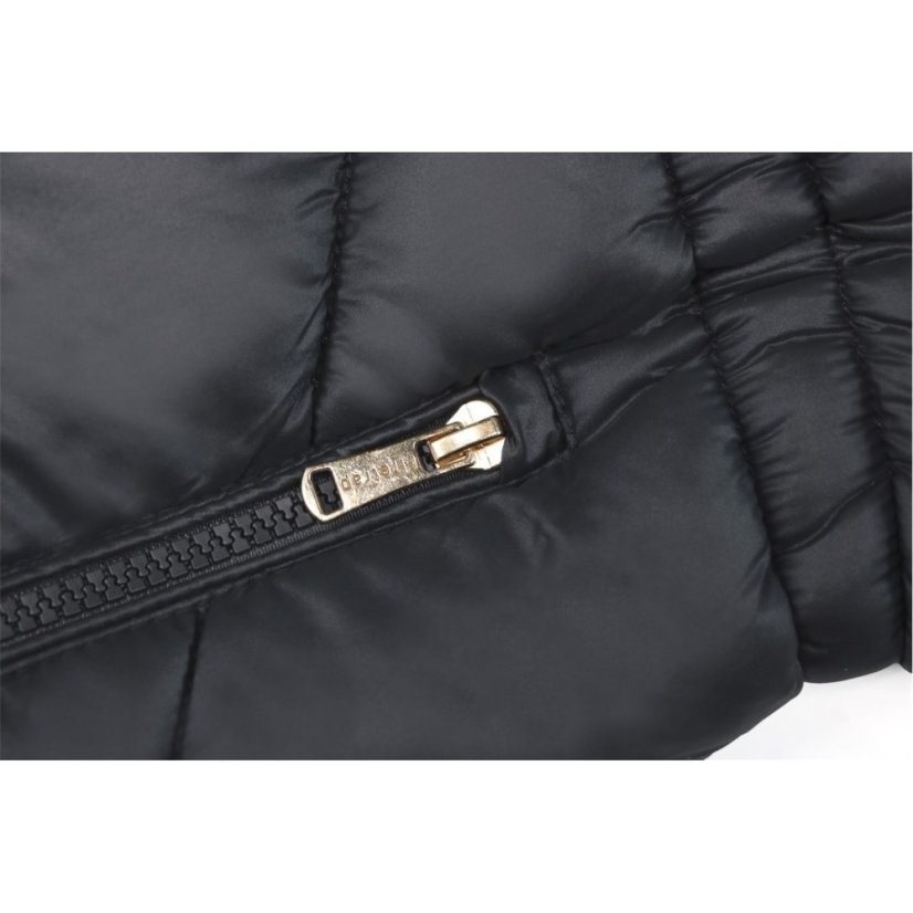 Firetrap Kids Fur Trimmed Hood Long Sleeve Short Puffer Jacket Black