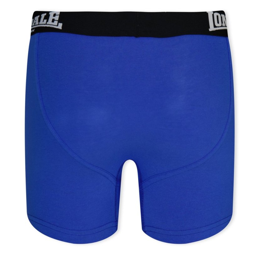 Lonsdale 2 Pack Boxer Shorts Junior Blue/Black