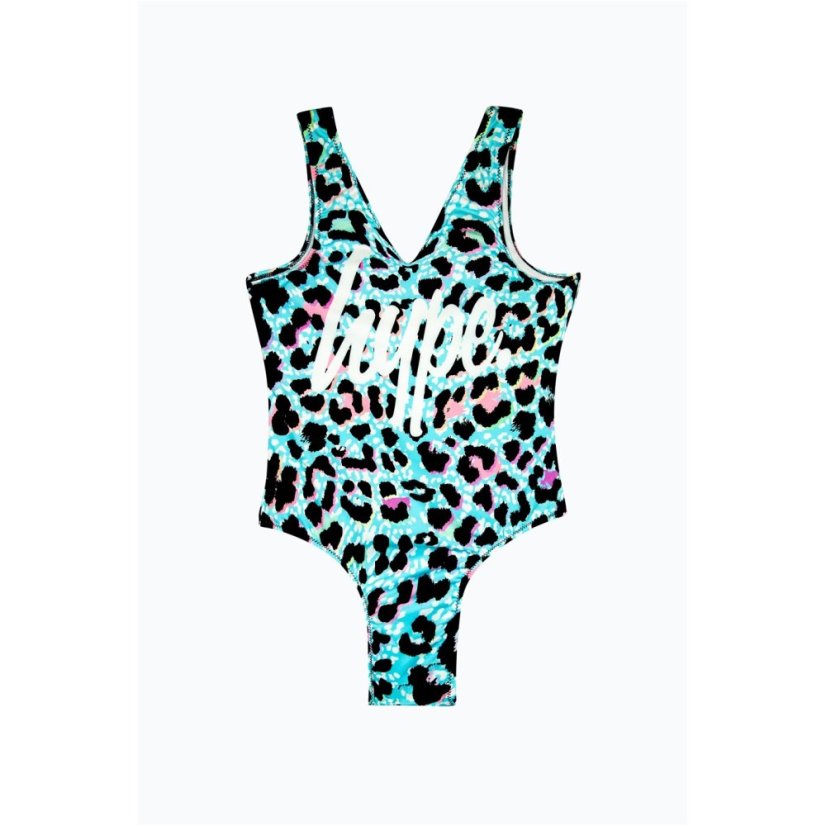 Hype Kids' Ice Leopard One Piece Swimsuit Multi
