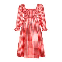 Miso Check Dress Womens Red/White