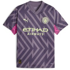 Puma Mcfc Gk Jersey Replica Ss Jr Goalkeeper Top Unisex Kids Purple Charc