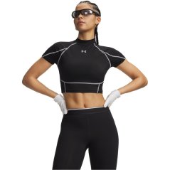 Under Armour Womens HeatGear® Elite Short Sleeve Performance Gym Top Ultimate Black