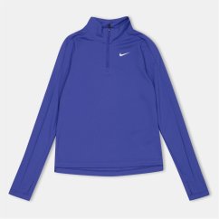 Nike Older Girls DRI-FIT Long Sleeve Half Zip Blue