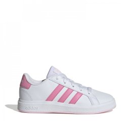 adidas Girls Grand Court Trainers Ftwr Wht/Pink