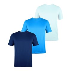 Donnay Three Pack V Neck pánske tričko LtBlue/Blue/DkB