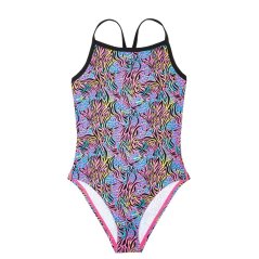 Slazenger Thin Strap One Piece Swimsuit Juniors Multi