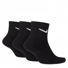Nike Three Pack Quarter Socks Mens BLACK/WHITE