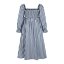 Miso Women's Check Milkmaid Dress Navy/White