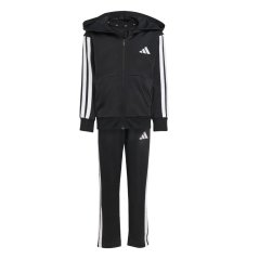 adidas Stripe Poly Tracksuit Black/White