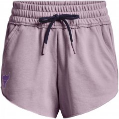 Under Armour Project Rock Rival Terry Disrupt Shorts Womens TemperedSteel