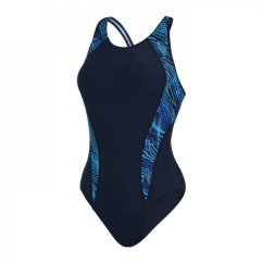 Speedo Laneback Swimsuit Womens Blue/Blue