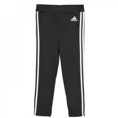 adidas Girls 3 Stripes Leggings Black/White