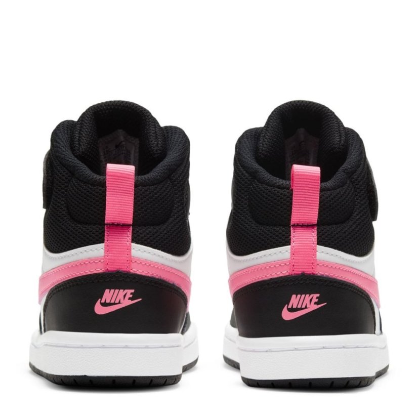 Nike Court Borough Mid 2 Little Kids' Shoes Black/Pink/Wht